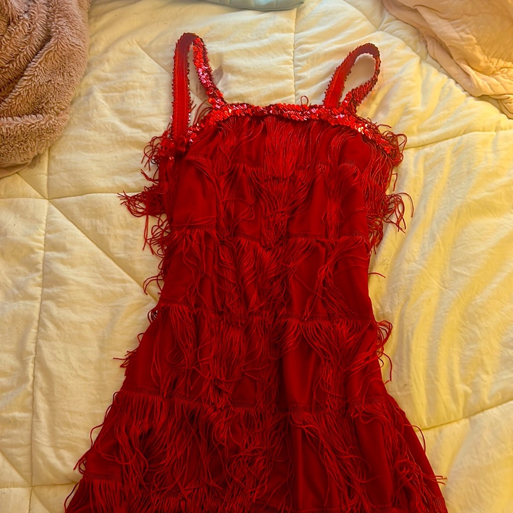 Red flapper style dress